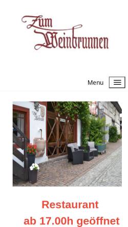 Vorschau der mobilen Webseite www.zumweinbrunnen.de, Restaurant zum Weinbrunnen