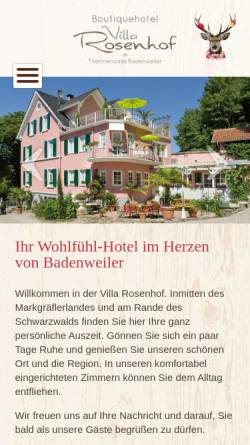 Vorschau der mobilen Webseite www.rosenhof-badenweiler.de, Gästehaus Rosenhof