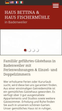 Vorschau der mobilen Webseite www.hausbettina.de, Haus Bettina