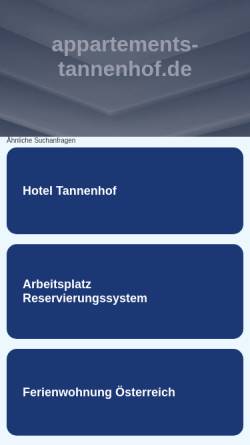 Vorschau der mobilen Webseite www.appartements-tannenhof.de, Haus Tannenhof