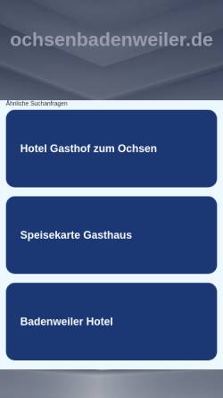 Vorschau der mobilen Webseite www.ochsenbadenweiler.de, Hotel Ochsen