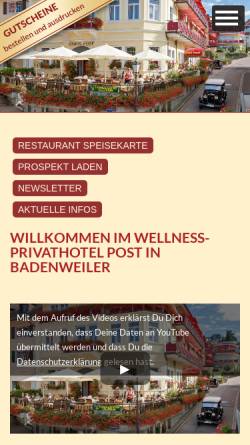 Vorschau der mobilen Webseite www.privathotel-post.de, Privathotel Post