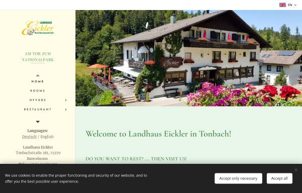 Vorschau von www.eickler-tonbach.de, Café Landhaus Eickler