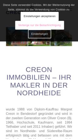 Vorschau der mobilen Webseite www.creon-immo.de, Creon Immobilien