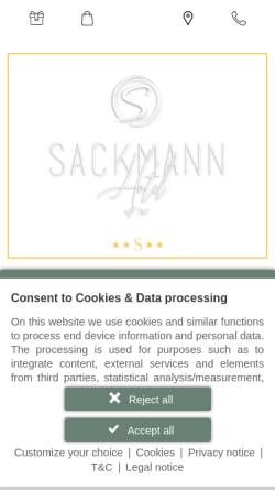 Vorschau der mobilen Webseite www.hotel-sackmann.de, Hotel Sackmann