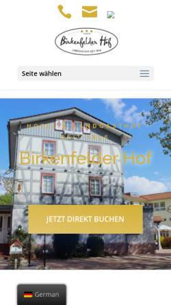 Vorschau der mobilen Webseite www.birkenfelderhof.de, Birkenfelder Hof