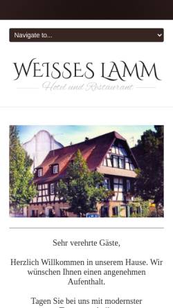 Vorschau der mobilen Webseite www.weisses-lamm-bruchsal.de, Hotel - Restaurant Weisses Lamm Bruchsal-Untergrombach