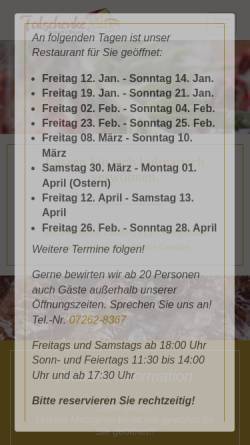 Vorschau der mobilen Webseite www.talschenke-eppingen.de, Restaurant - Metzgerei Talschenke