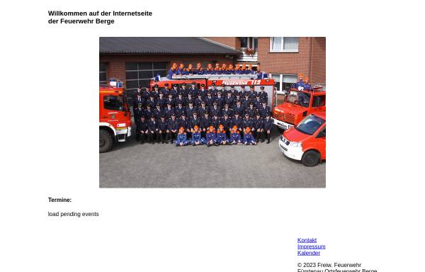 Vorschau von www.feuerwehr-berge.de, Freiwillige Feuerwehr Berge