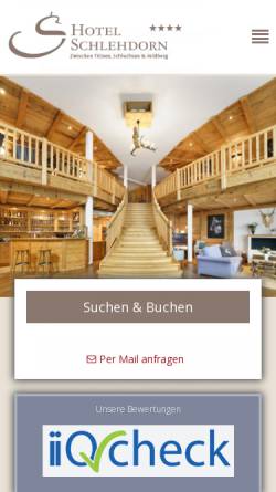 Vorschau der mobilen Webseite www.schlehdorn.de, Hotel Pension Schlehdorn