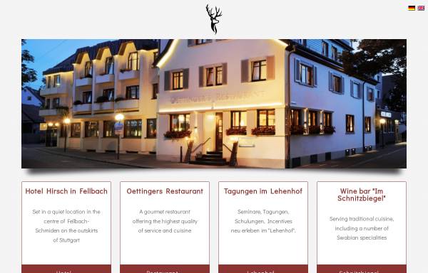 Vorschau von www.hotel-hirsch-fellbach.de, Hotel Hirsch Restaurant