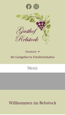 Vorschau der mobilen Webseite gasthof-rebstock-fn.de, Gasthof Rebstock