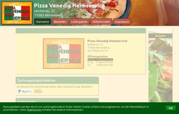 Vorschau von www.bringbutler.de, Pizza Venedig