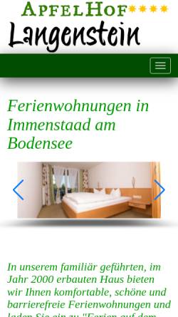 Vorschau der mobilen Webseite apfelhof-langenstein.de, Apfelhof Langenstein