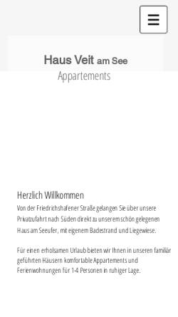 Vorschau der mobilen Webseite www.veit-bodensee.de, Haus Veit am See***