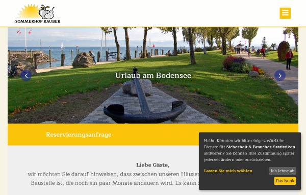 Vorschau von www.sommerhof-bodensee.de, Sommerhof Rauber - Ihr Obst- und Ferienhof in Immenstaad am Bodensee