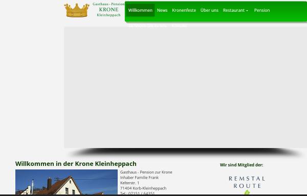 Vorschau von www.krone-kleinheppach.de, Gasthof Krone