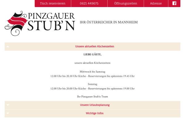 Vorschau von www.pinzgauerstubn.de, Pinzgauer Stub'n