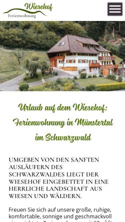 Vorschau der mobilen Webseite www.wiesehof-muenstertal.de, Haus Wiesehof
