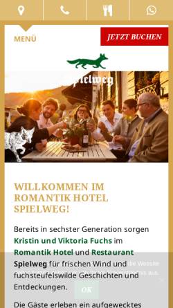 Vorschau der mobilen Webseite www.spielweg.com, Romantik-Hotel Spielweg