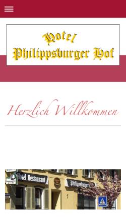 Vorschau der mobilen Webseite www.philippsburger-hof.de, Philippsburger Hof