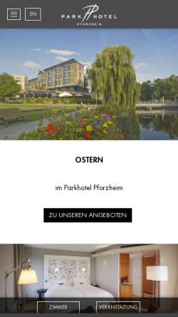 Vorschau der mobilen Webseite www.parkhotel-pforzheim.de, Parkhotel Pforzheim