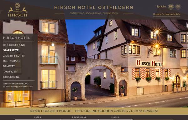 Vorschau von www.hirsch-hotel.com, Hirsch Hotel Gehrung
