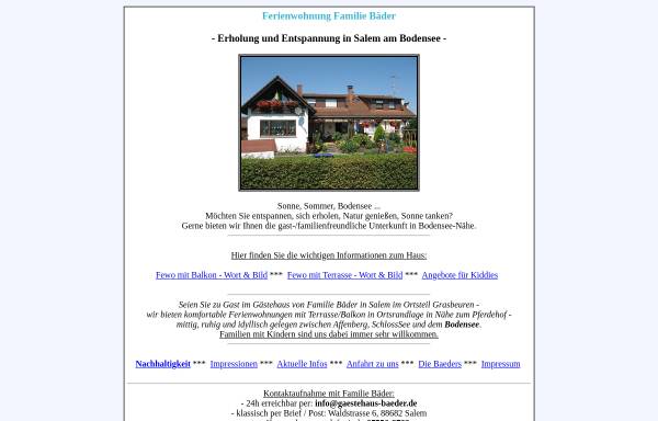 Vorschau von www.gaestehaus-baeder.de, Gästehaus Bäder