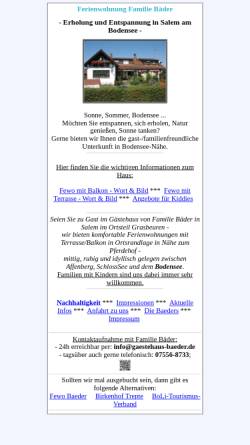 Vorschau der mobilen Webseite www.gaestehaus-baeder.de, Gästehaus Bäder