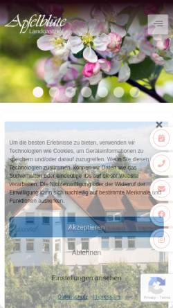 Vorschau der mobilen Webseite landgasthof-apfelbluete.de, Landgasthof Apfelblüte
