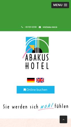 Vorschau der mobilen Webseite www.abakus-hotel.de, Abakus Hotel, Maichingen