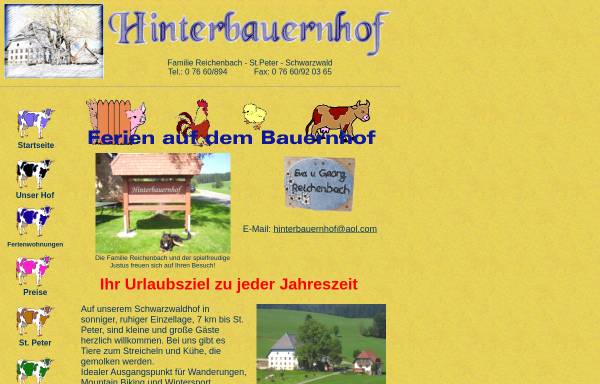 Vorschau von www.hinterbauernhof.de, Hinterbauernhof