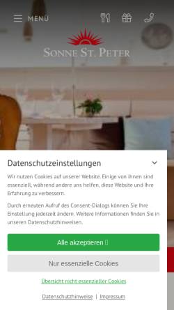 Vorschau der mobilen Webseite www.sonne-schwarzwald.de, Hotel Restaurant Sonne