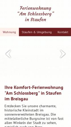 Vorschau der mobilen Webseite www.ferienwohnung-am-schlossberg-staufen.de, Ferienwohnung am Schlossberg