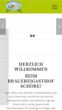 Vorschau der mobilen Webseite www.hopfen-bentele.de, Schöre, Brauereigasthof