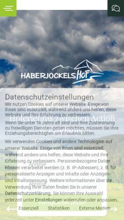 Vorschau der mobilen Webseite haberjockelshof.de, Haberjockelshof