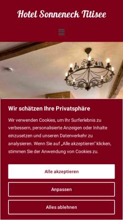 Vorschau der mobilen Webseite hotel-sonneneck-titisee.de, Hotel Sonneneck