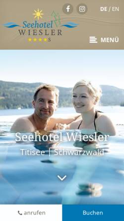 Vorschau der mobilen Webseite www.seehotel-wiesler.de, Seehotel Wiesler