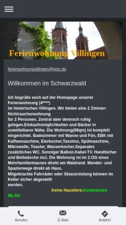 Vorschau der mobilen Webseite www.ferienwohnung-villingen.de, Villingen.de