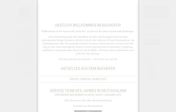 Vorschau von www.bachofer.info, Bachofer Restaurant, Cafe und Weine