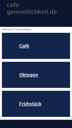 Vorschau der mobilen Webseite www.cafe-gemuetlichkeit.de, Cafe Gemütlichkeit - Pension Haus Hedwig