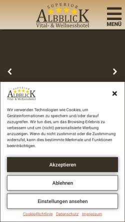 Vorschau der mobilen Webseite www.albblick.de, Vital- und Wellnesshotel Albblick