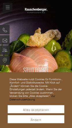 Vorschau der mobilen Webseite www.rauschenberger-catering.de, Rauschenberger Partyservice