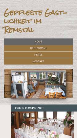Vorschau der mobilen Webseite www.roessle-weinstadt.de, Hotel Restaurant Rössle