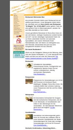 Vorschau der mobilen Webseite www.weinstube-muz.de, Restaurant Weinstube Muz