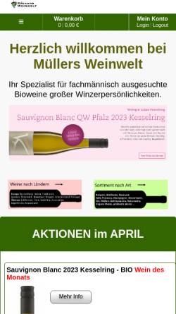 Vorschau der mobilen Webseite www.muellersweinwelt.de, Müllers Weinwelt