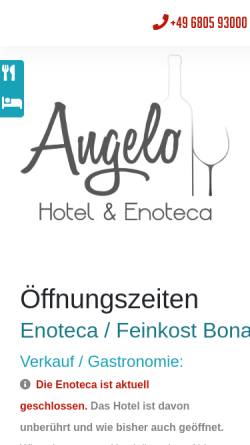 Vorschau der mobilen Webseite angelo-sb.de, Hotel Restaurant Angelo GmbH Bübingen