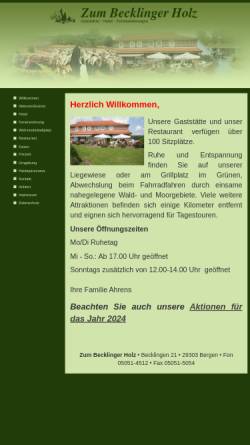 Vorschau der mobilen Webseite www.zum-becklinger-holz.de, Zum Becklinger Holz