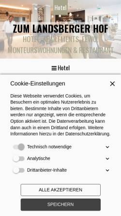Vorschau der mobilen Webseite www.landsberger-hof.de, Zum Landsberger Hof