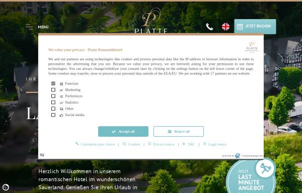 Vorschau von www.platte.de, Romantik-Hotel Haus Platte
